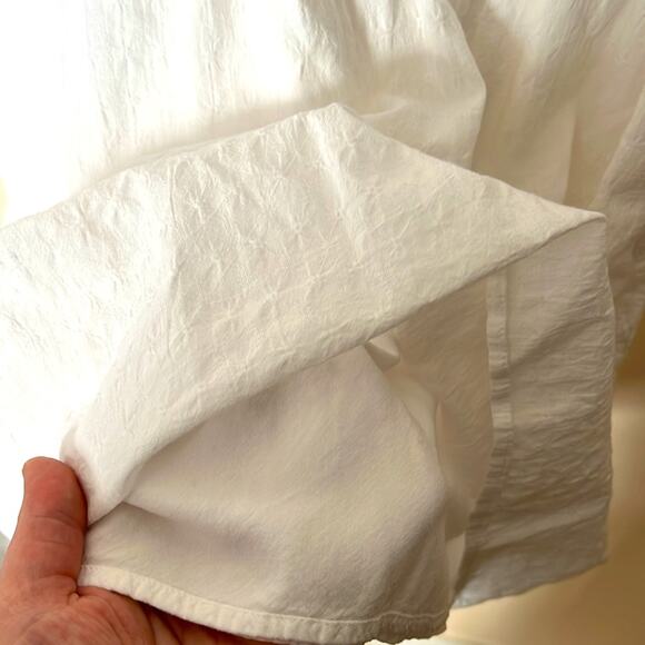 Abercrombie White Cotton Babydoll Mini Dress Tiered Ruffle Sleeves Summer Medium - Picture 10 of 11